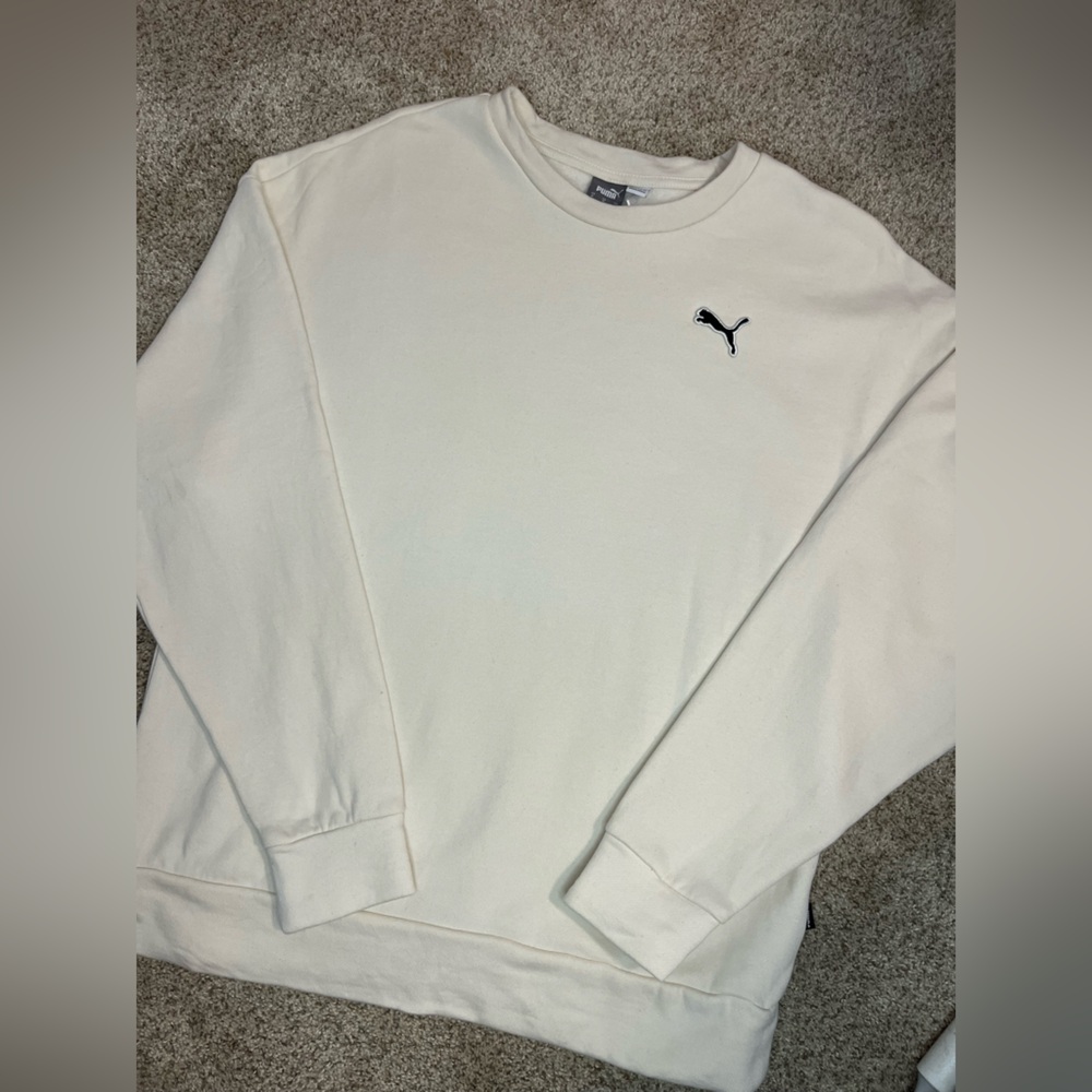 Puma Men's Off-White Crewneck Sweater